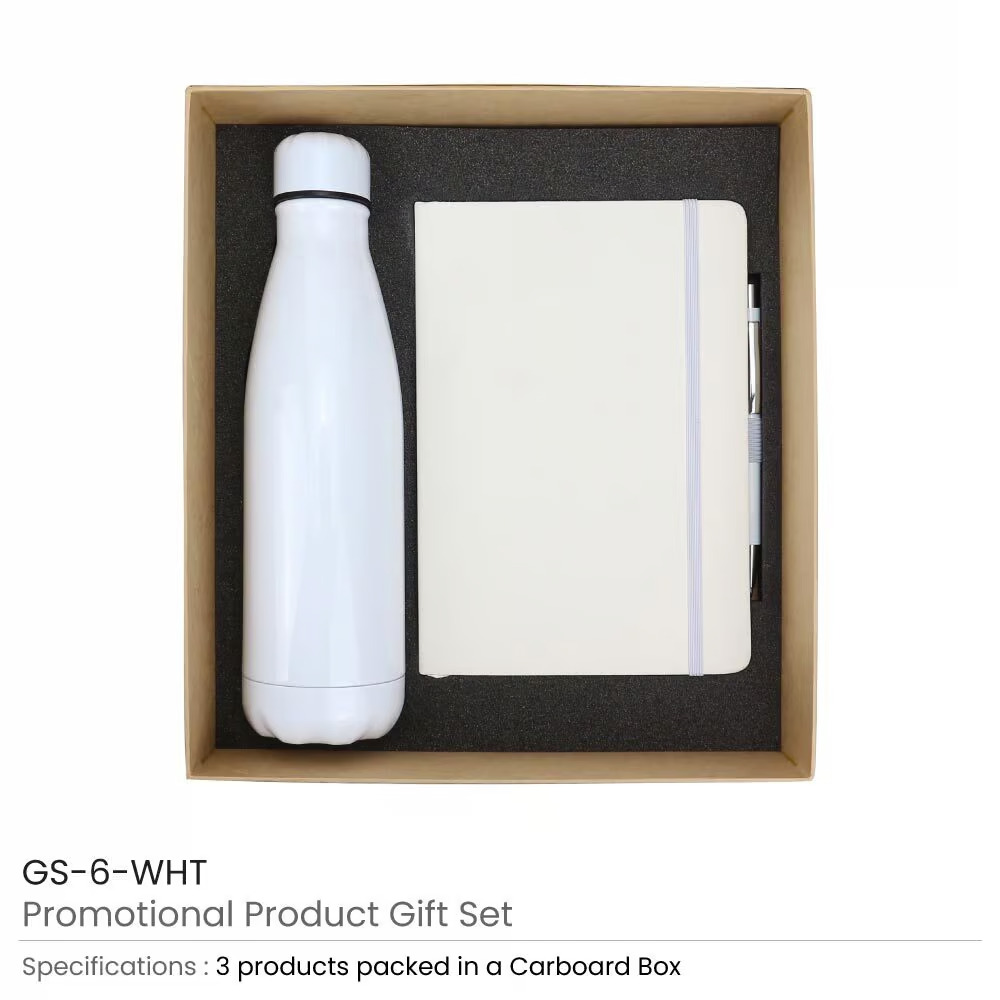 BOX WITH WATER BOTTLE WITH PU NOTEBOOK